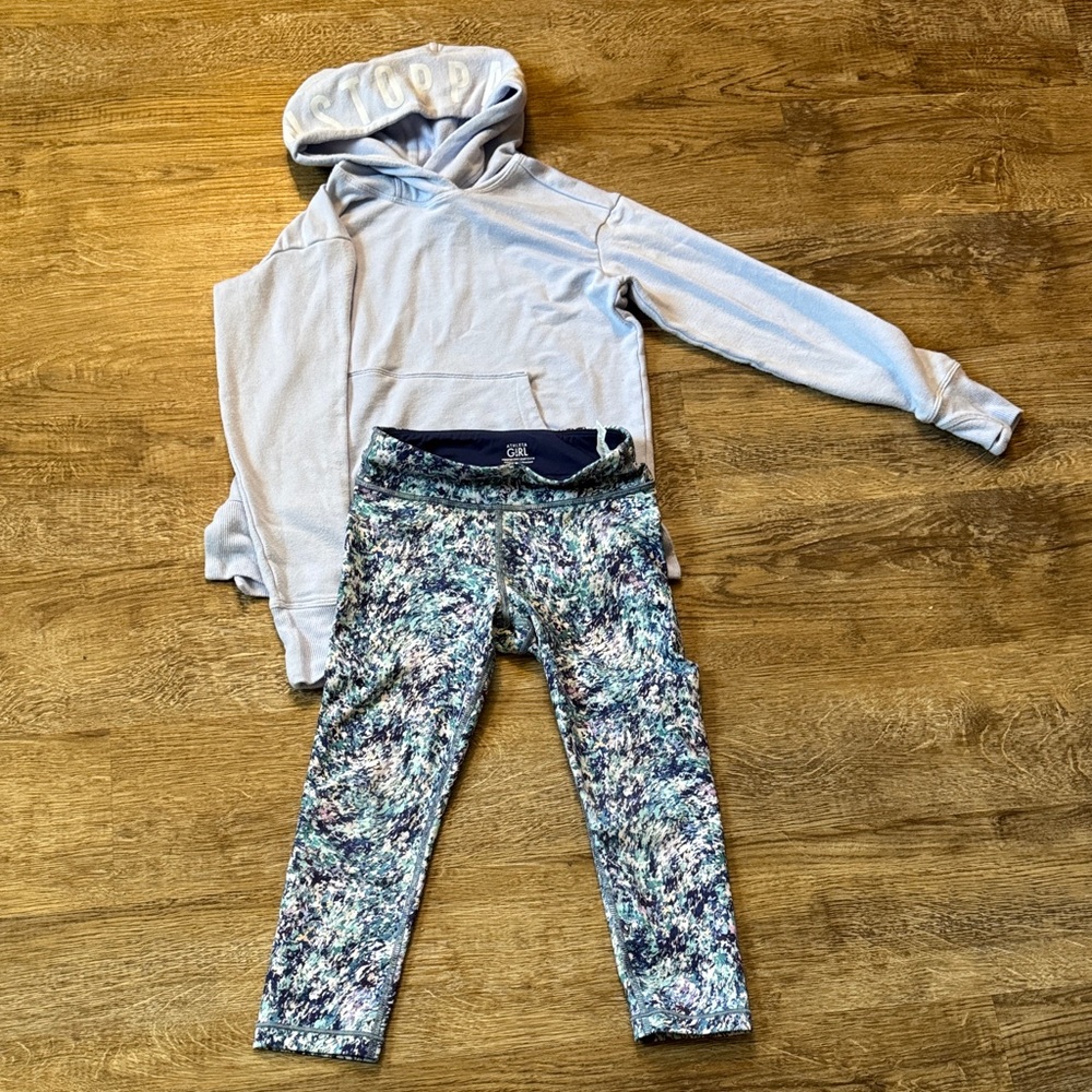 Athleta Girl Blue and White Leggings